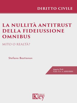 cover image of La nullità antitrust della fideiussione omnibus